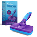 PetLovers EzSlicker Self-Cleaning Brush - Dog Brush for Shedding Gentle Slicker Brush for Cats Tangle-Free Grooming Comb with Soft Bristles & Ergonomic Handle for Stress-Free Grooming