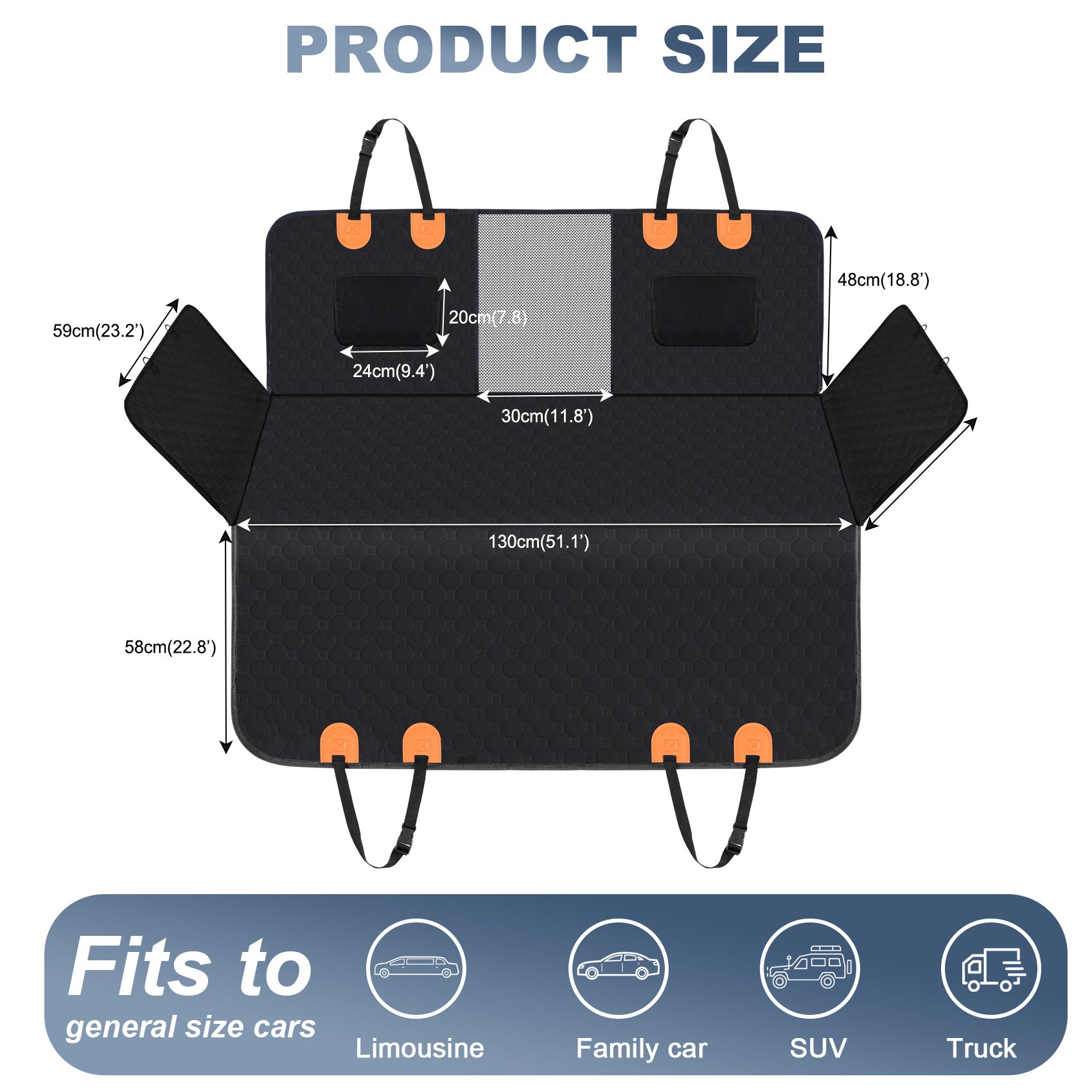 Pet Car Seat Detachable Rear-Seat Pet Mat For Cars