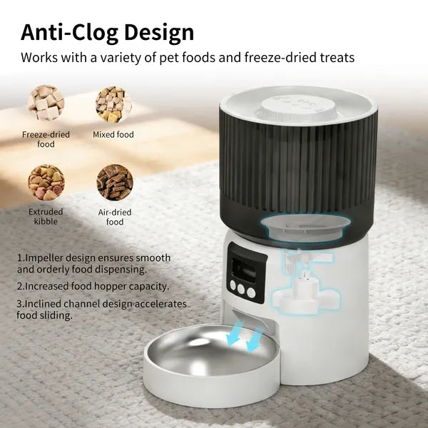 Intelligent Fully Automatic Pet Feeder, Timed And Quantitative Feeding, Remote Control For More Peace Of Mind